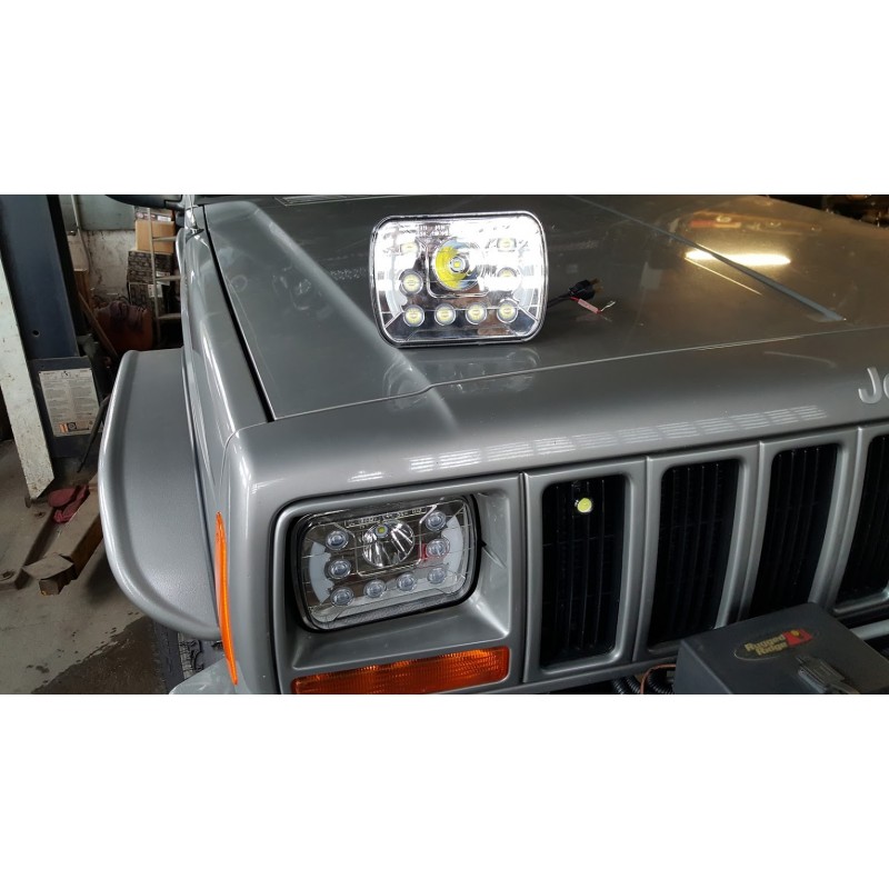 Phare LED 7 pouces Doré avec projecteur pour Jeep Wrangler