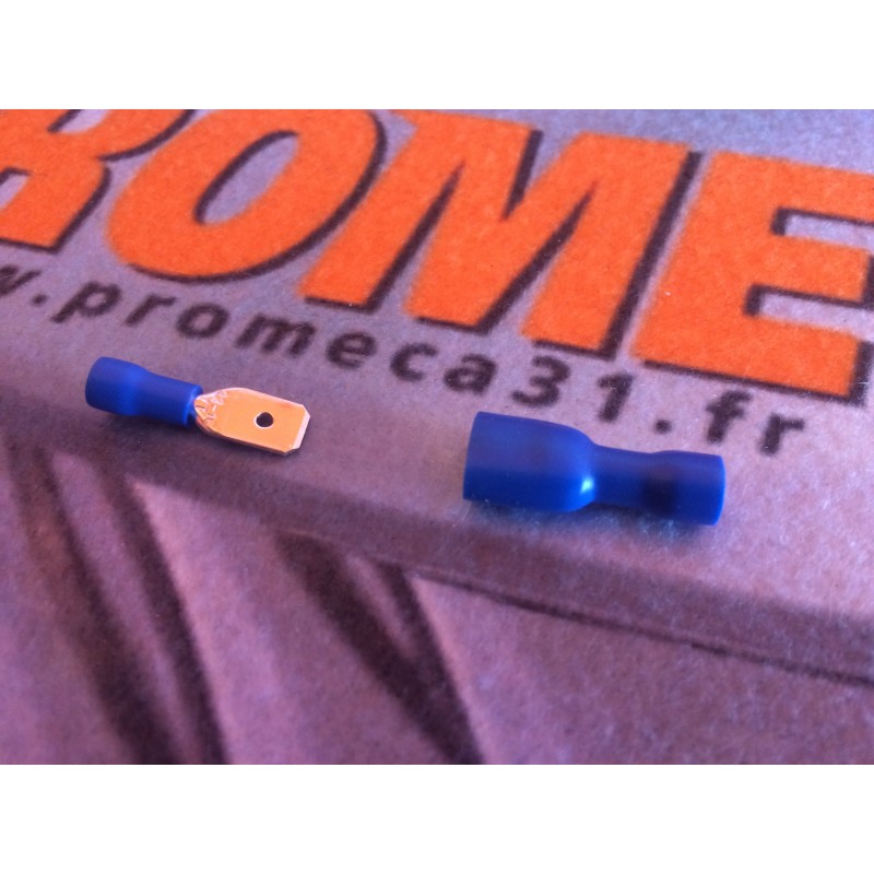 Cosse électrique Isolée Pointe 12mm Bleu en sachet de 5